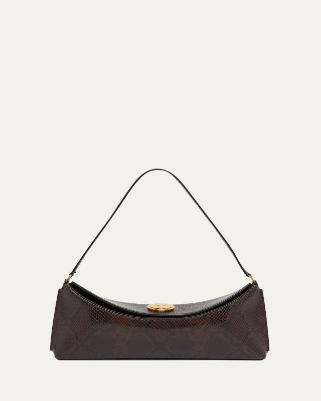 Le Calisso Snake-Embossed Leather Shoulder Bag